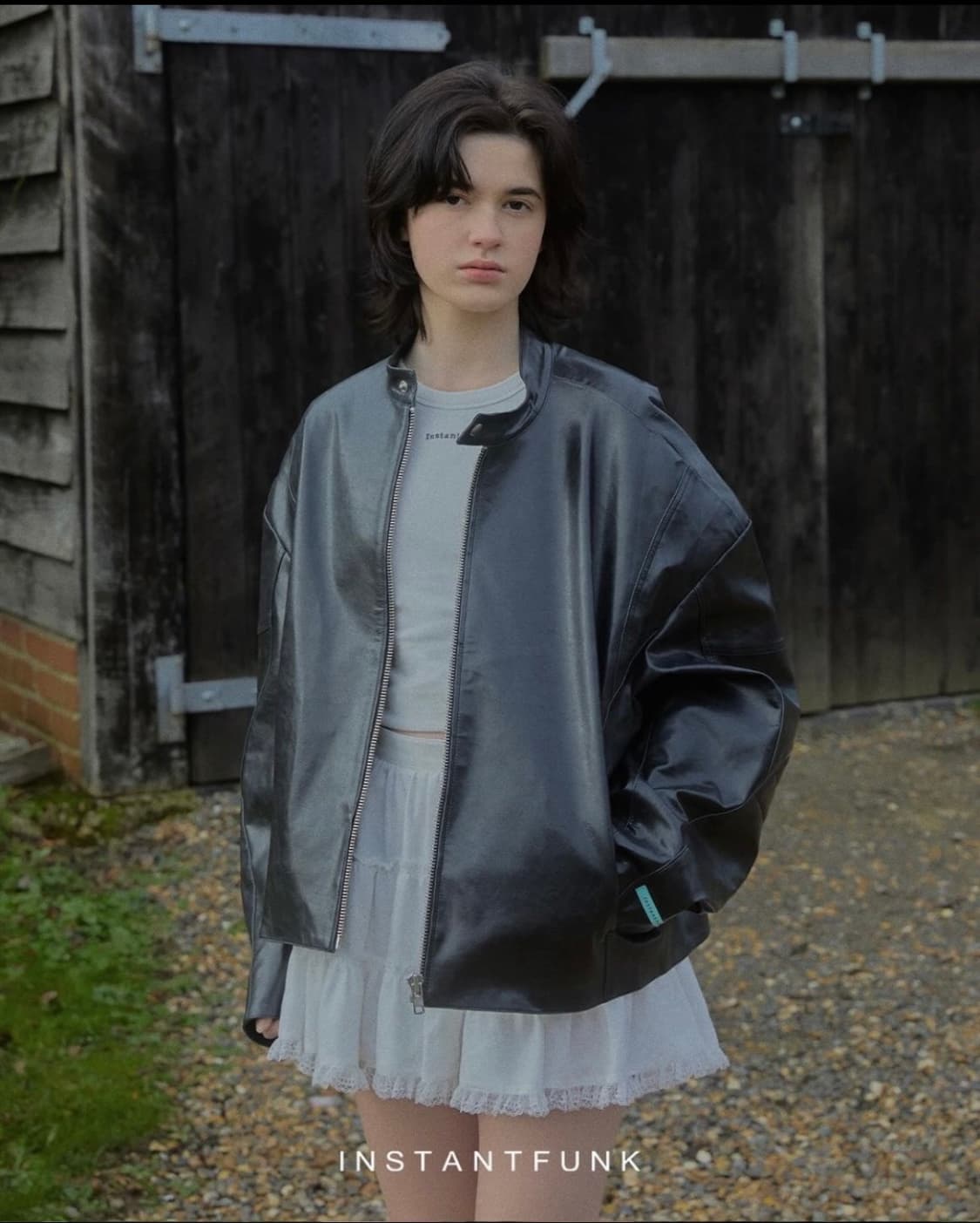 인스턴트펑크 블랙 레더 블루종 자켓 상품이미지1