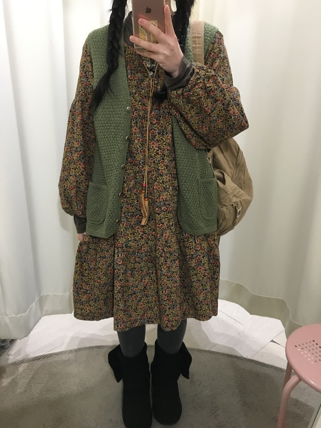 그리너리 버튼 니트 베스트 상품이미지3