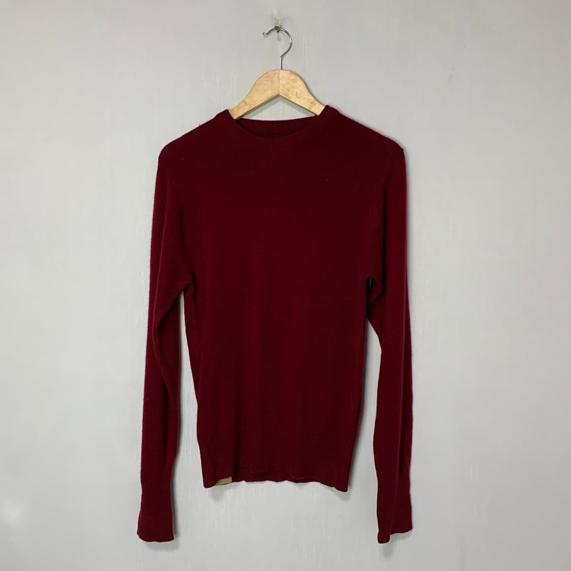 일본 빈티지 jpn 캐시미어 100% 와인 긴팔 니트 상품이미지1
