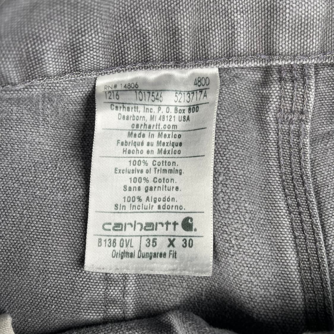 칼하트 더블니 워크팬츠 그레이 B136 상품이미지4
