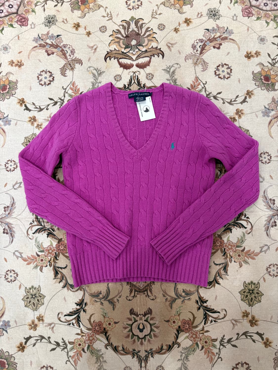 폴로 포니로고 캐시미어 혼방 v넥니트 상품이미지1