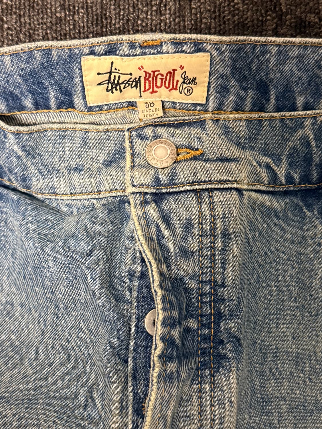 [38] 스투시 데님 빅 올 쇼츠 워시드 블루 반바지 상품이미지4