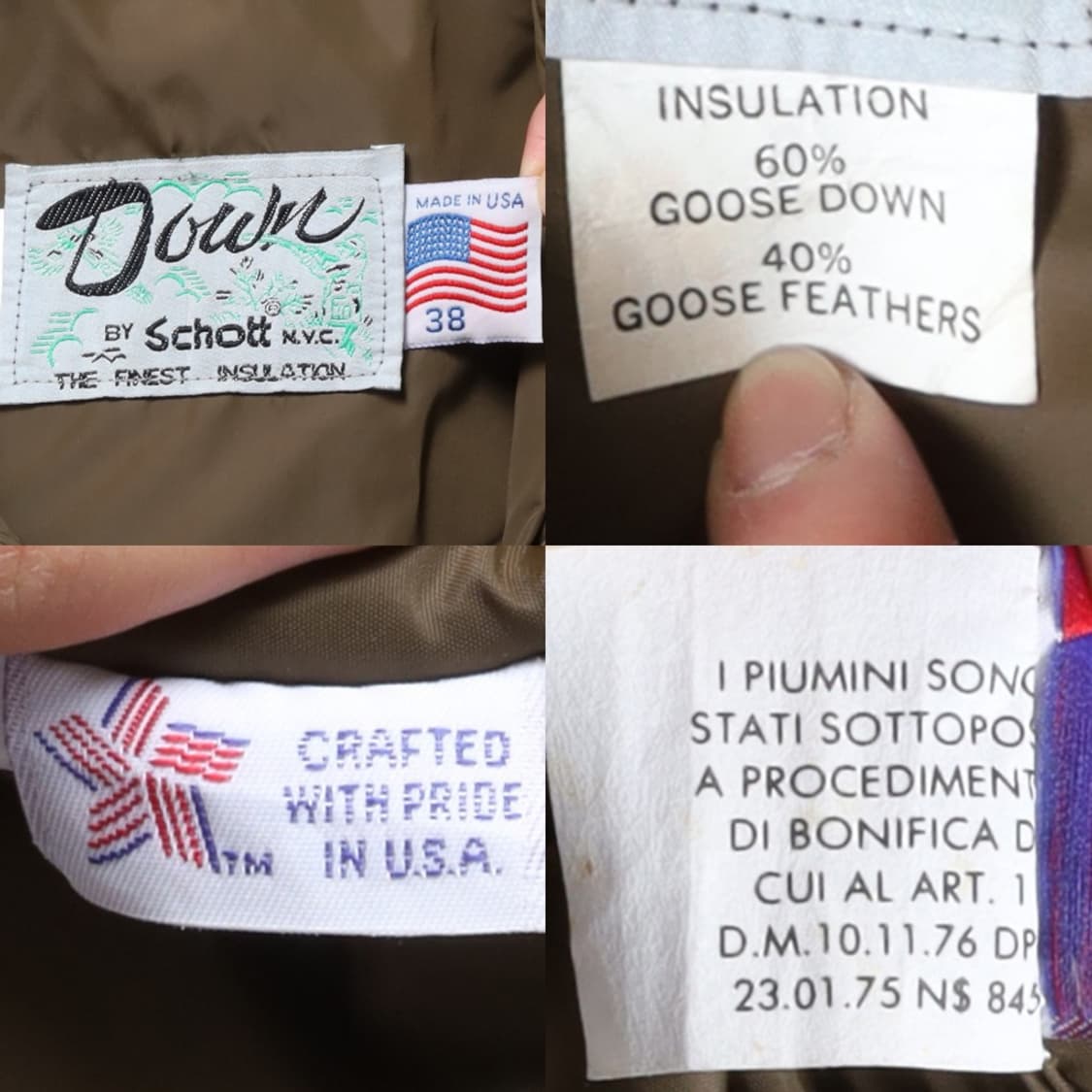 쇼트Schott Leather Vest Puffer Down Jacket 상품이미지8