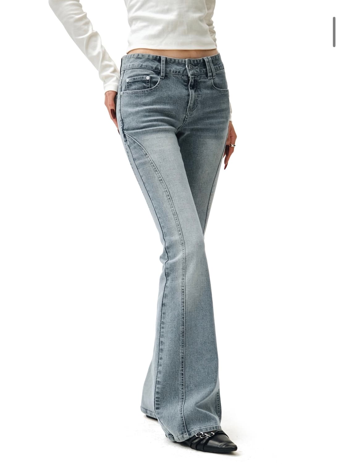 데케트 우먼 Zip Pocket Slim Low Rise 플레어 진 상품이미지2