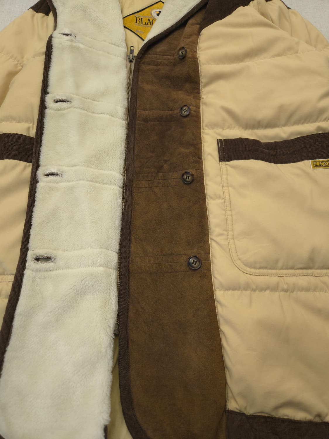블랙덕 후드 패딩 자켓 베이지 브라운 상품이미지3
