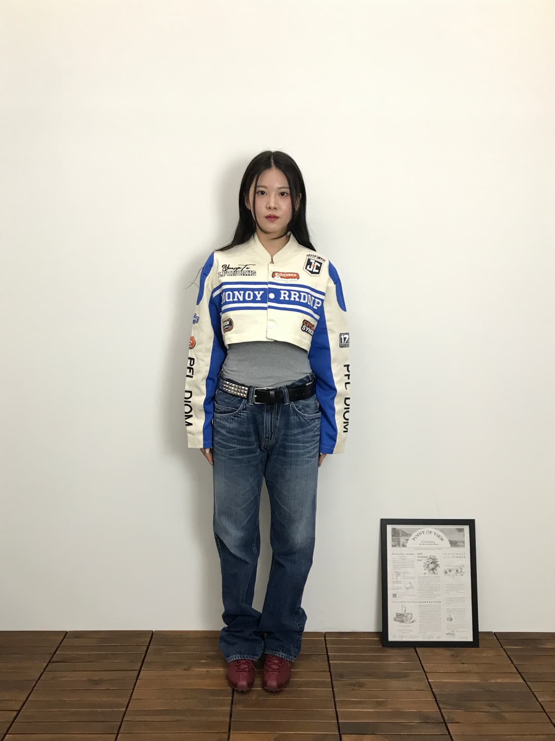 Vintage Racing Style Cropped Jacket 상품이미지1