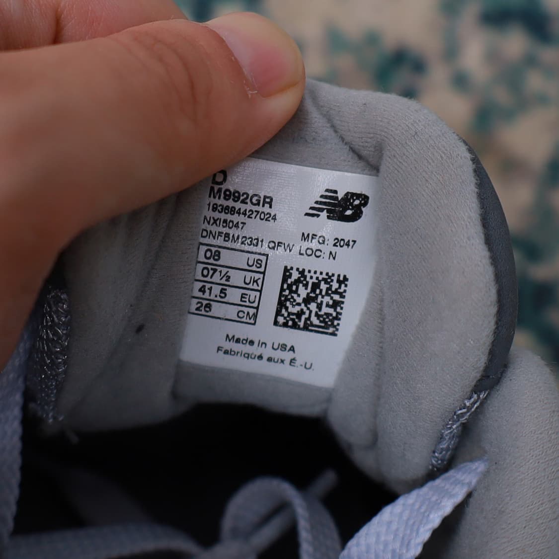 New balance 뉴발란스 992 그레이 D 260 상품이미지7