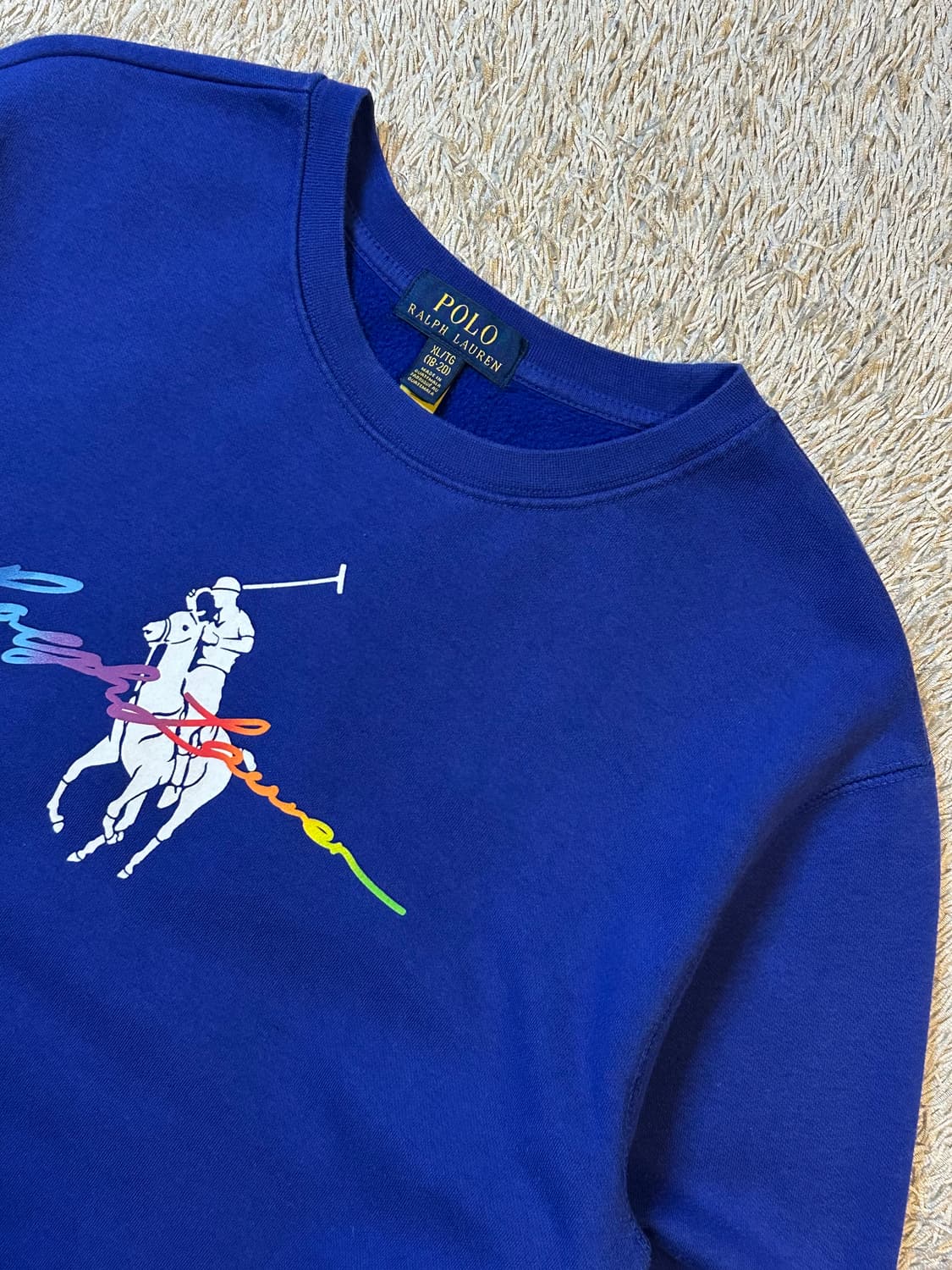 폴로 랄프로렌 신형 QR 보이즈 빅포니 로고 맨투맨 블루 상품이미지2