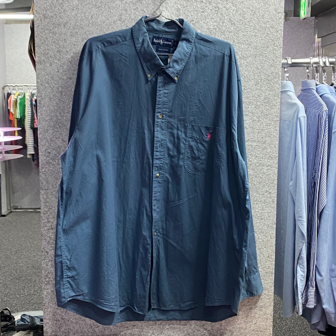 폴로 랄프로렌 핑크포니 네이비 코튼 셔츠 B3789 상품이미지2