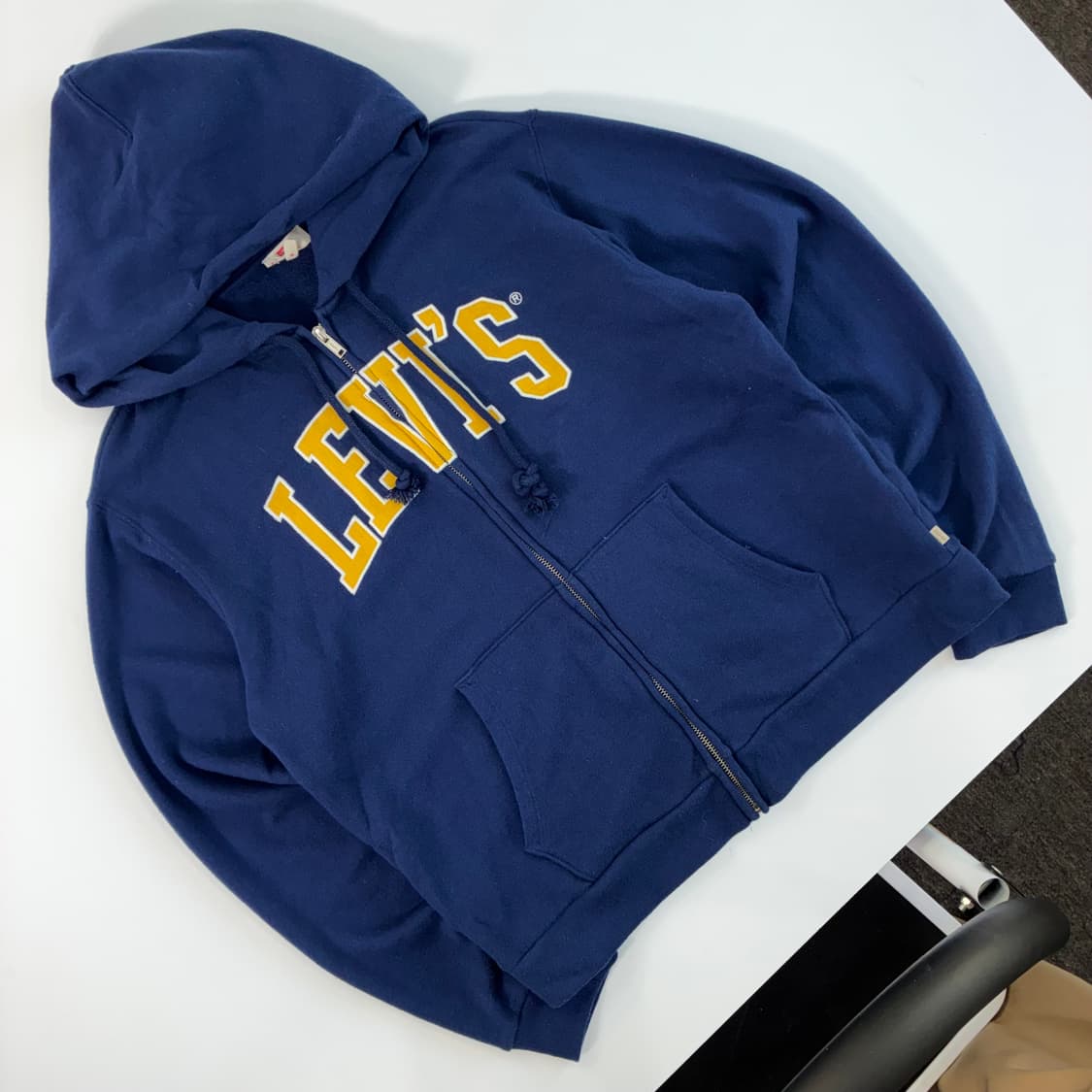 Levi's  리바이스 스펠아웃 빅로고 네이비 후드집업  상품이미지2