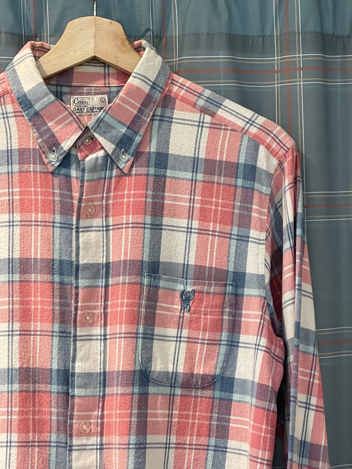 Coen 체크셔츠 핑크소라 상품이미지2