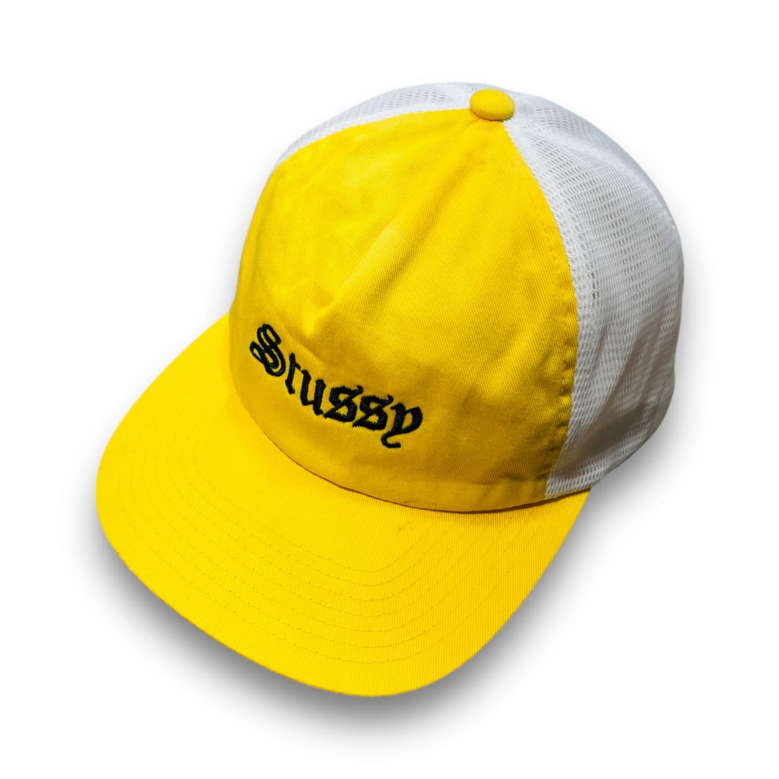 스투시 OE 올드 잉글리시 로고 옐로우 트러커 캡 상품이미지2