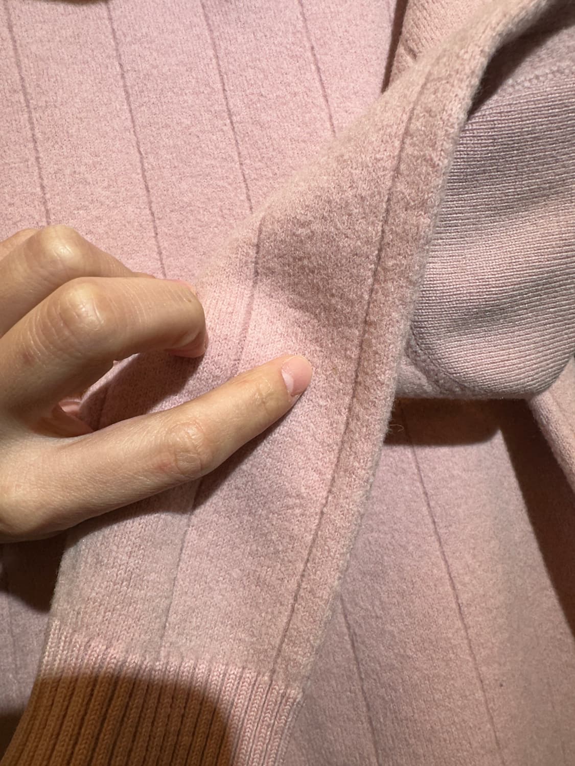 105) 라코스테 핑크 니트 티셔츠 어깨 지퍼 상품이미지9