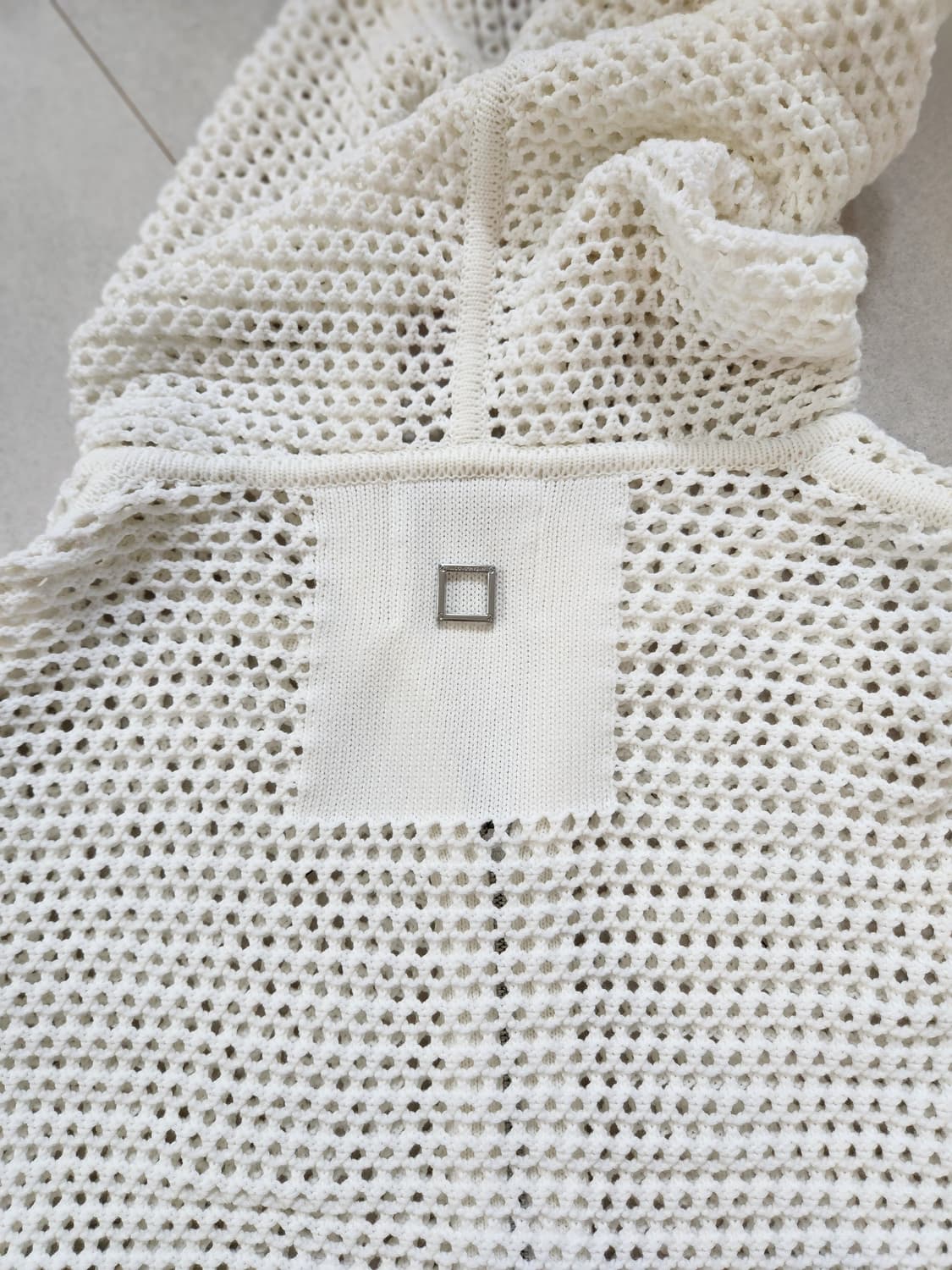 우영미 메쉬 후드 니트 집업 가디건 상품이미지3