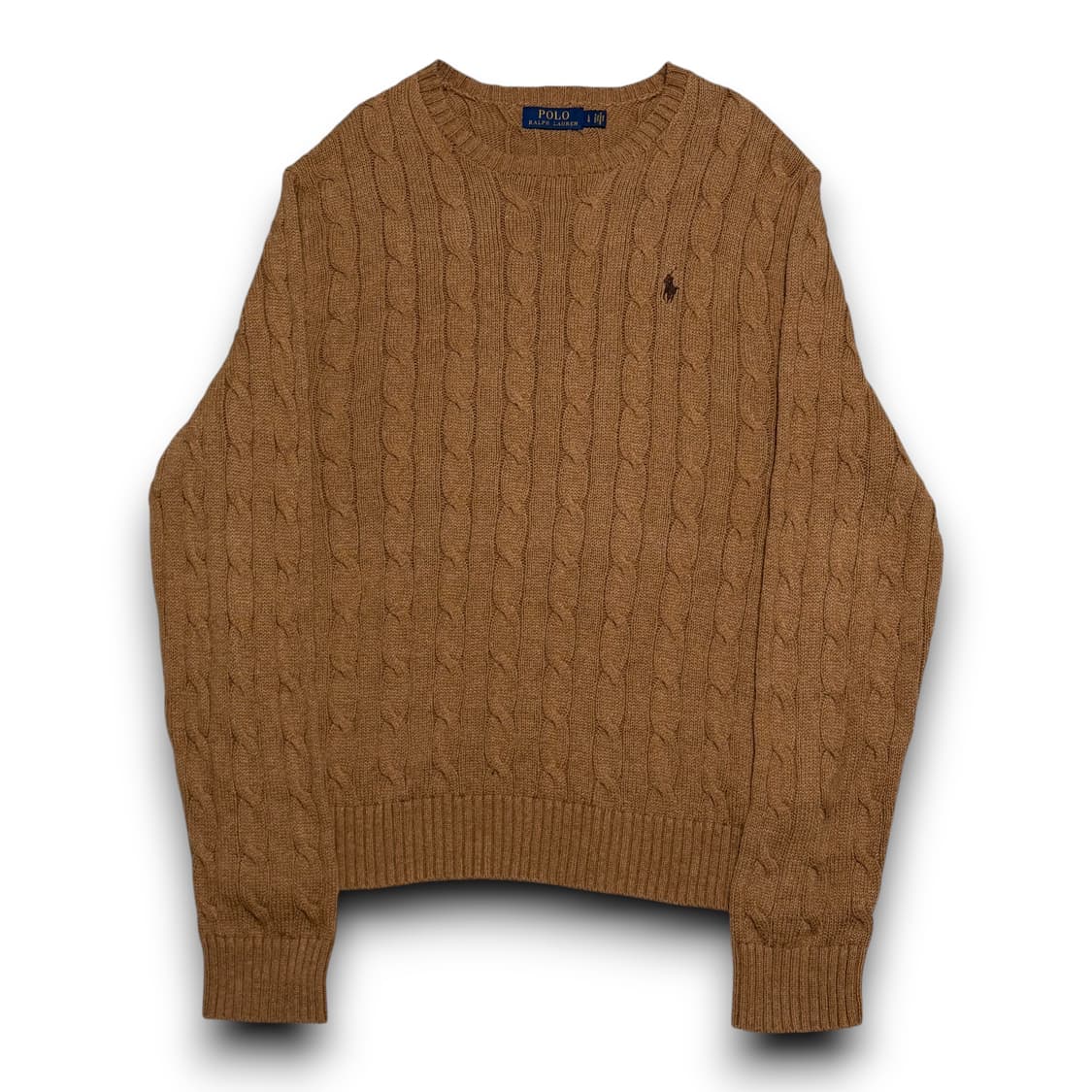 Polo Ralph Lauren 카멜 베이지 코튼 케이블 라운드넥 니트 상품이미지1