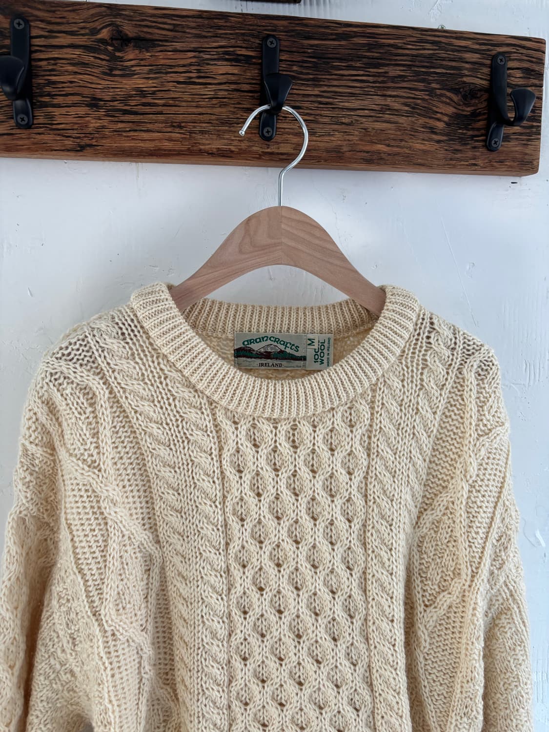 아란크래프트 베이지 피셔맨 울 니트 상품이미지4