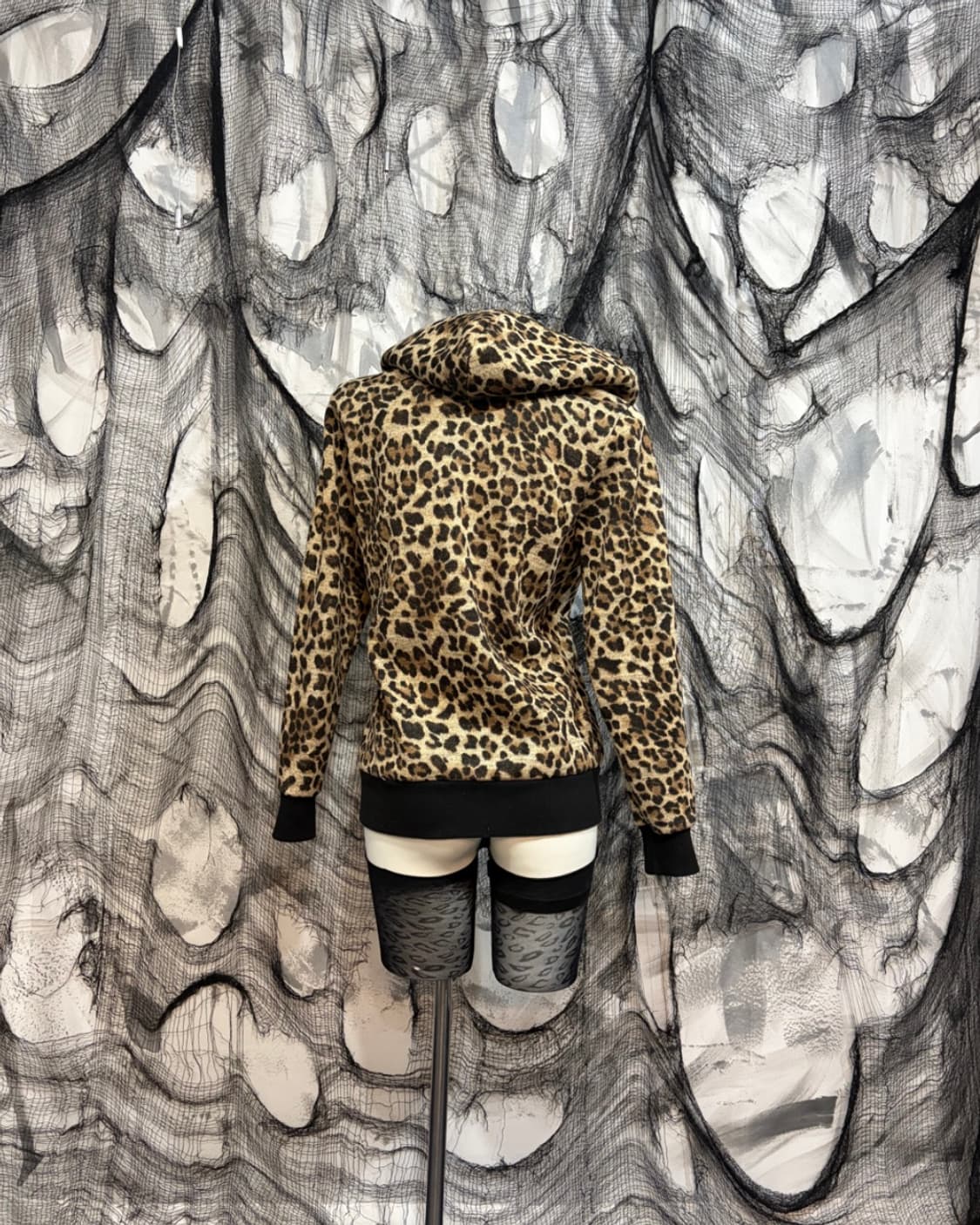 00's Onegyaru Leopard hoodie zip up 상품이미지3