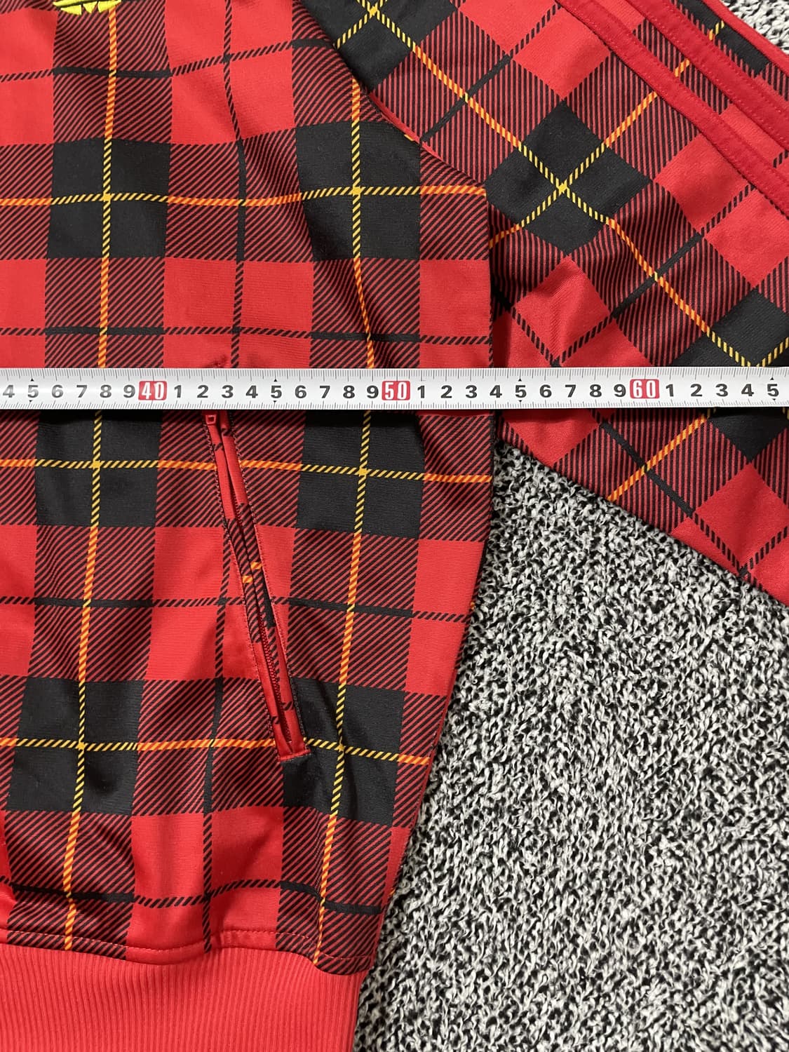 빈티지9. 아디다스 플란넬 풋볼 체크 져지 트랙탑 트레이닝 상의 레드 상품이미지5