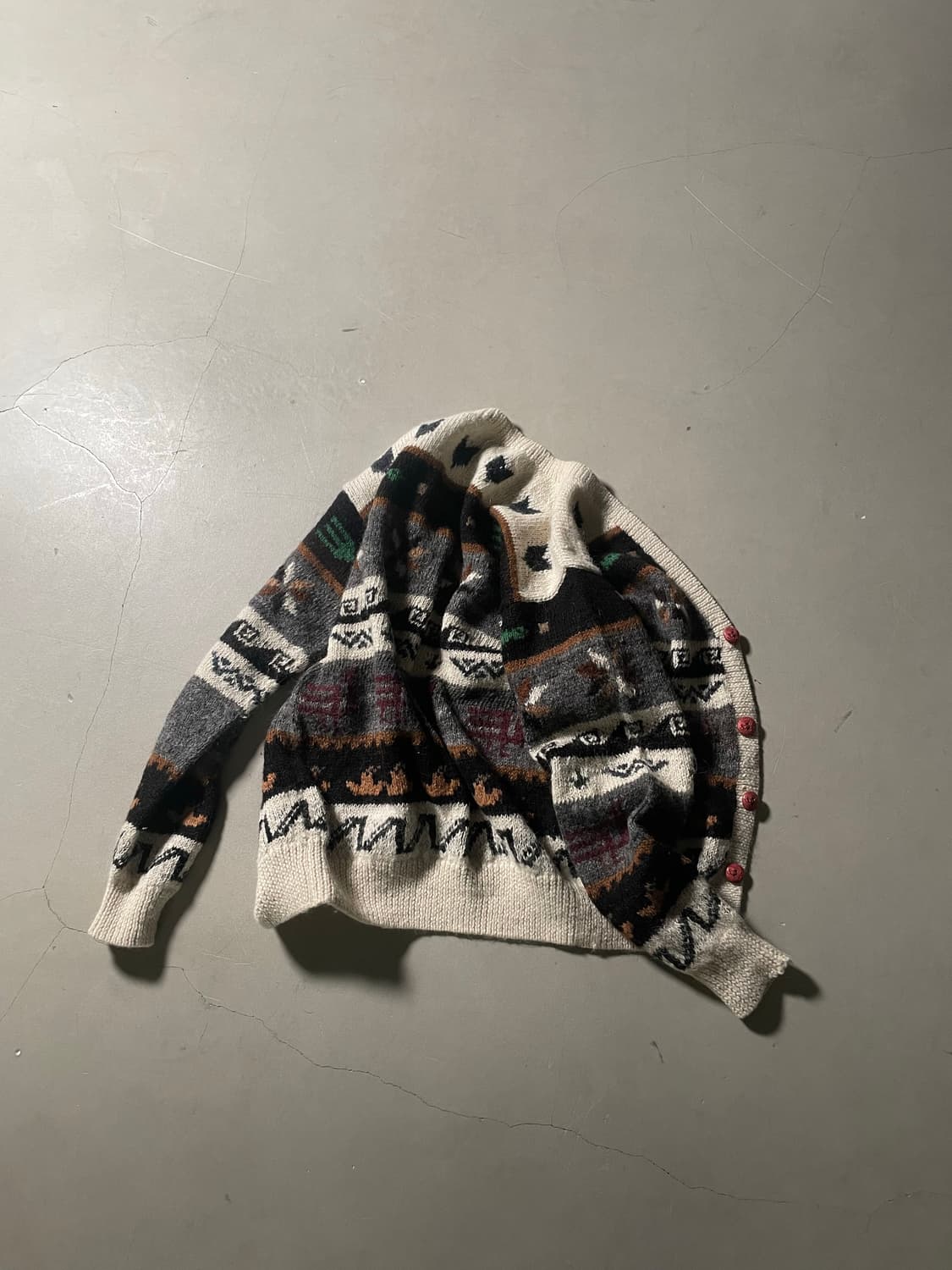 80‘s vintage  Alpaca hand  Knit Cardigan 상품이미지3