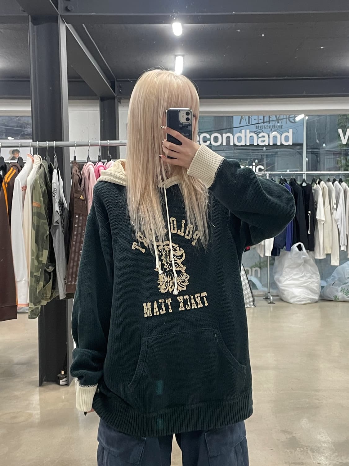 폴로 스포츠 오버핏 후드 니트 상품이미지3