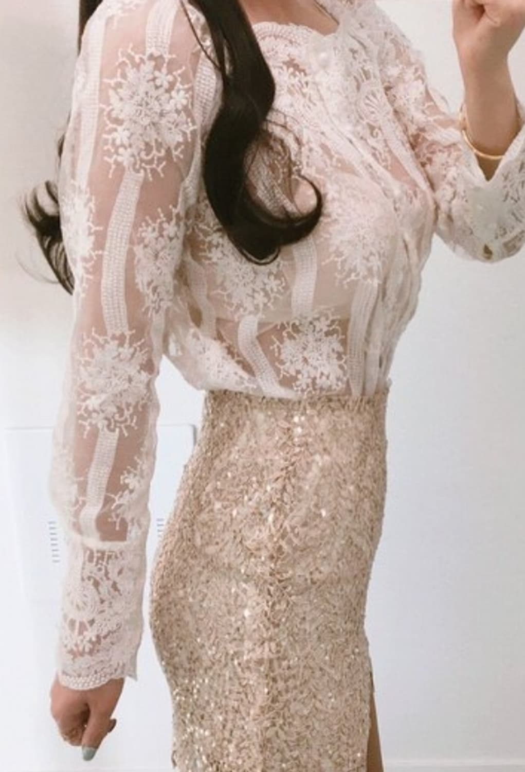 시스루 오프숄더 블라우스 나시 세트 55 상품이미지2