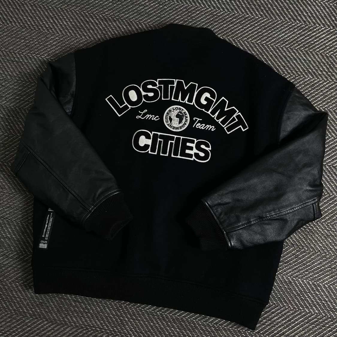LMC 빅로고 소가죽 울 바시티 자켓 블랙y 3065 상품이미지1