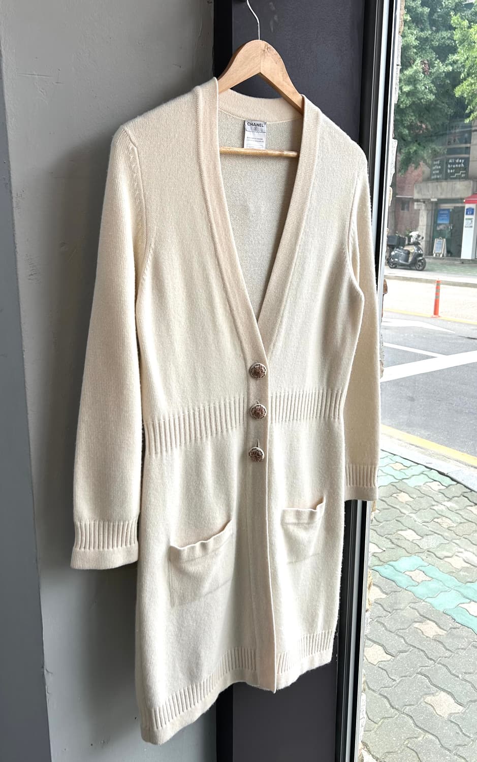 40/ 샤넬 07AW 아카이브 캐시미어 버튼 롱 가디건 상품이미지2