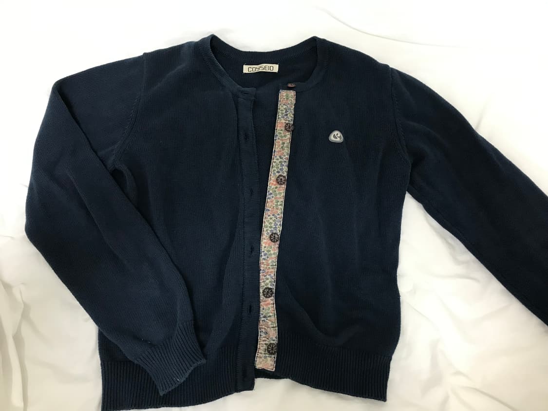 코이세이오 플라워 플래킷 가디건 네이비 상품이미지1