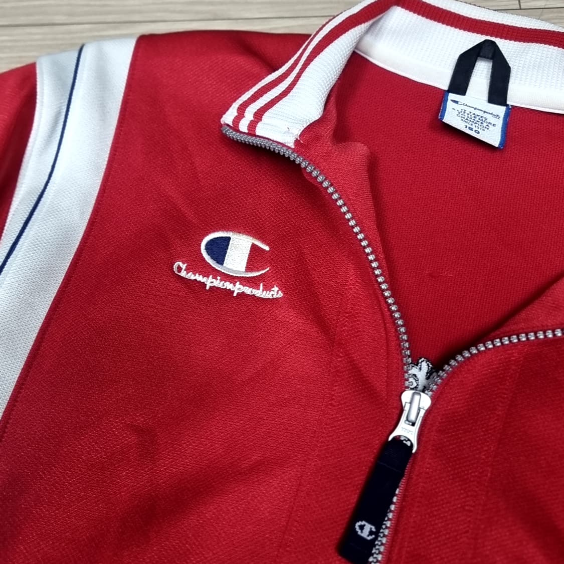 일본제 챔피온 레드 화이트 트랙 자켓(95) 상품이미지2