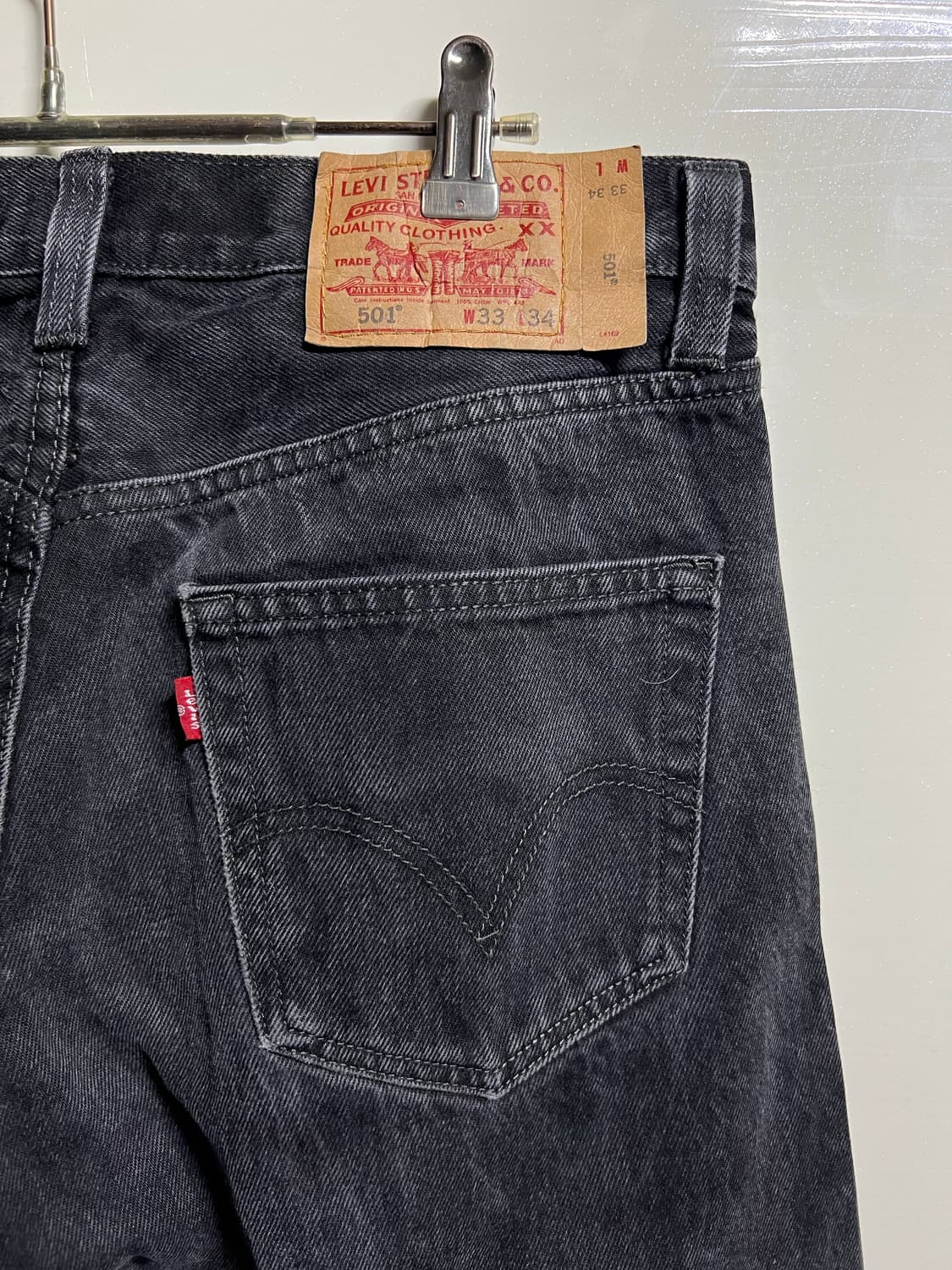 리바이스501 흑청 데님 컷팅진 상품이미지8