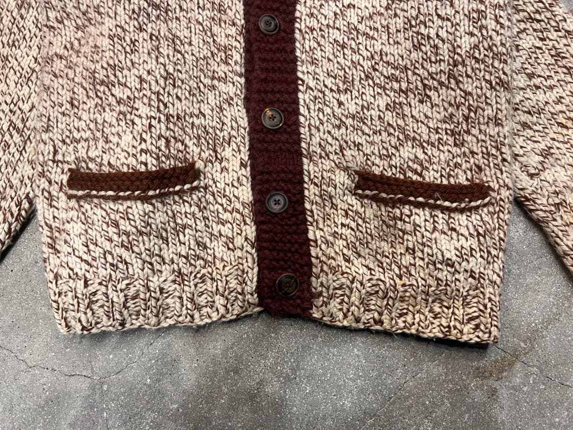 빈티지 핸드메이드 헤비 울 니트 가디건 상품이미지3
