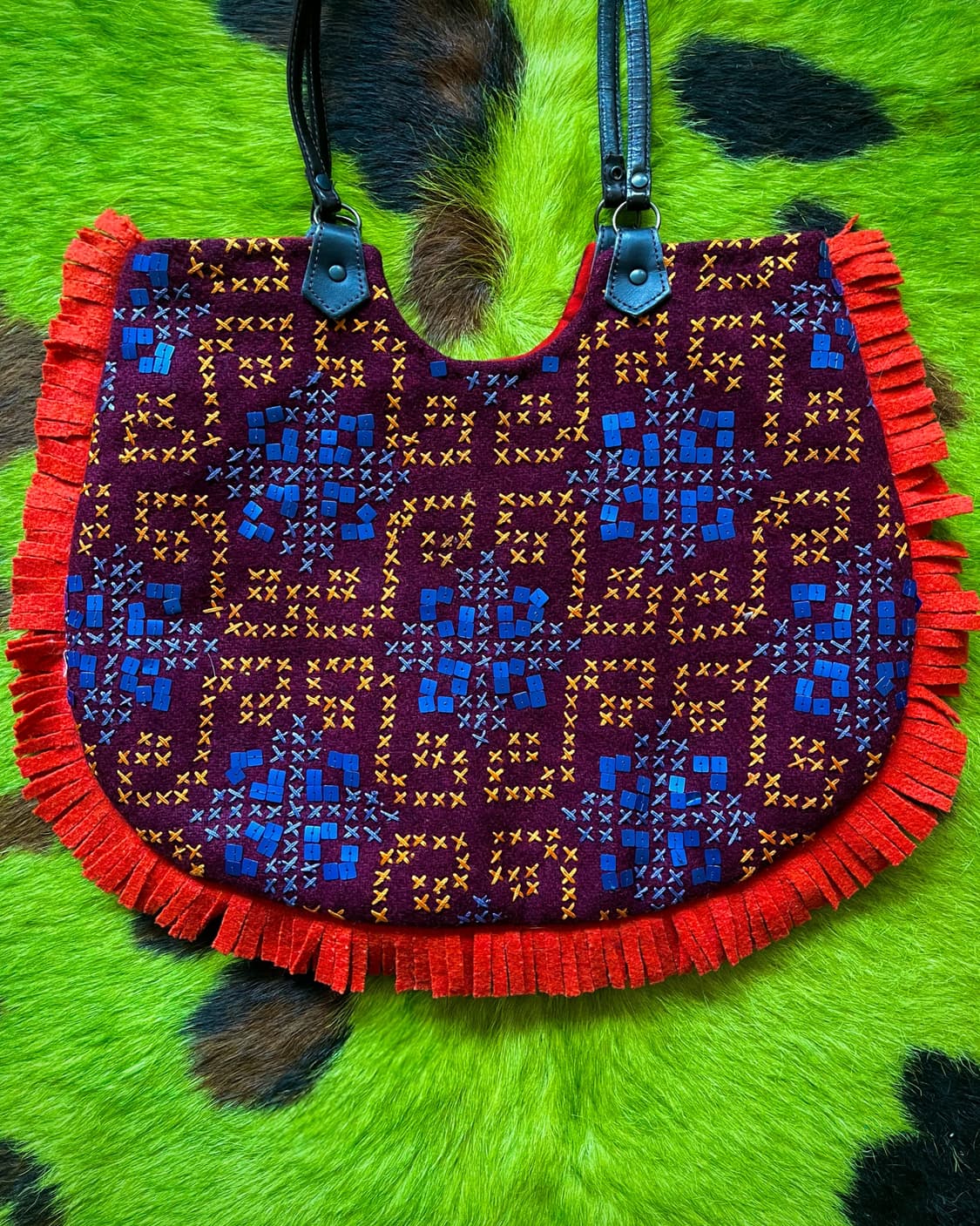 JAMIN PUECH Fringe Wool Shoulder Bag 상품이미지3