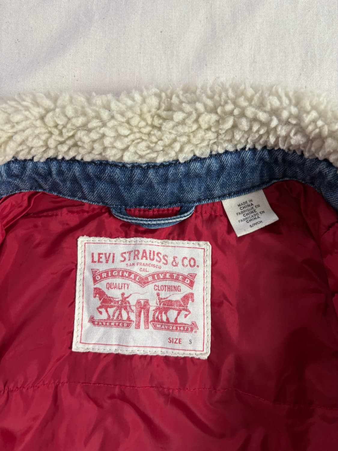 Levis 리바이스 쉐르파 누빔 데님 자켓 S 상품이미지5