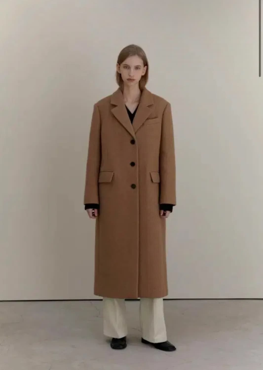 어나우트 울 클래식 맥시코트 카멜 롱코트 상품이미지1