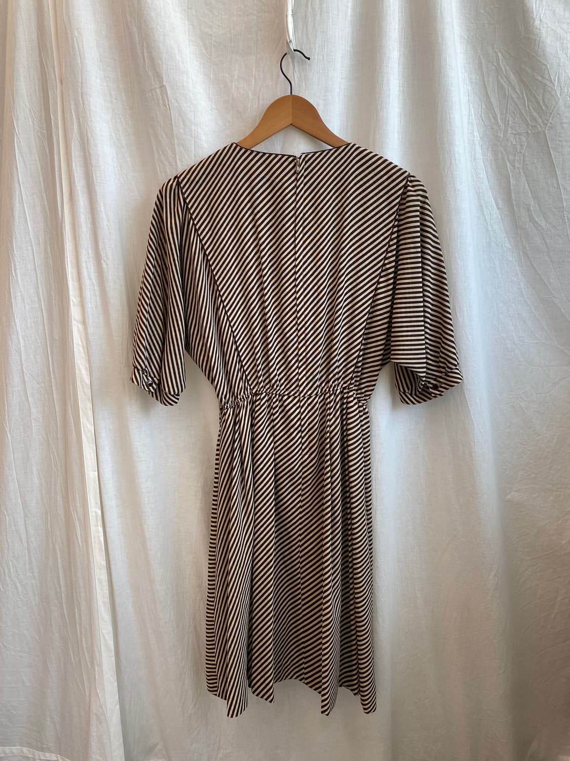 브라운 스트라이프 반팔원피스(m) 상품이미지3