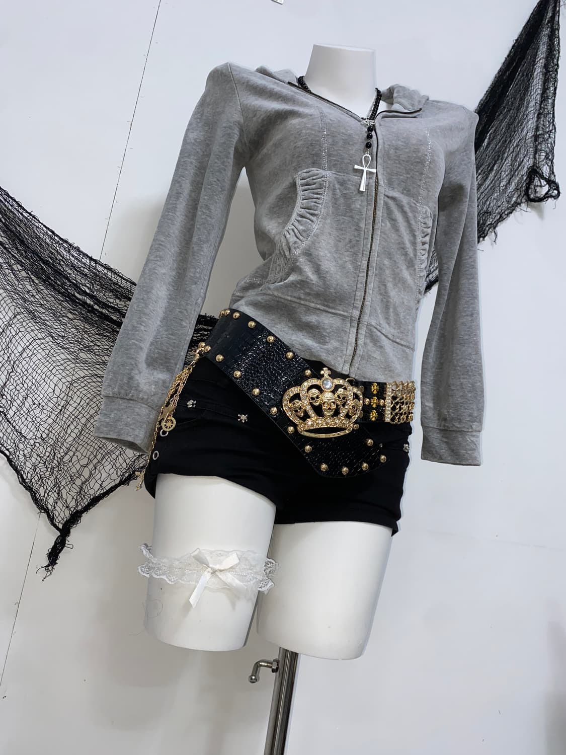 ꒰ঌ 갸루 y2k 벨벳 글리터 후드집업 ໒꒱ 상품이미지2