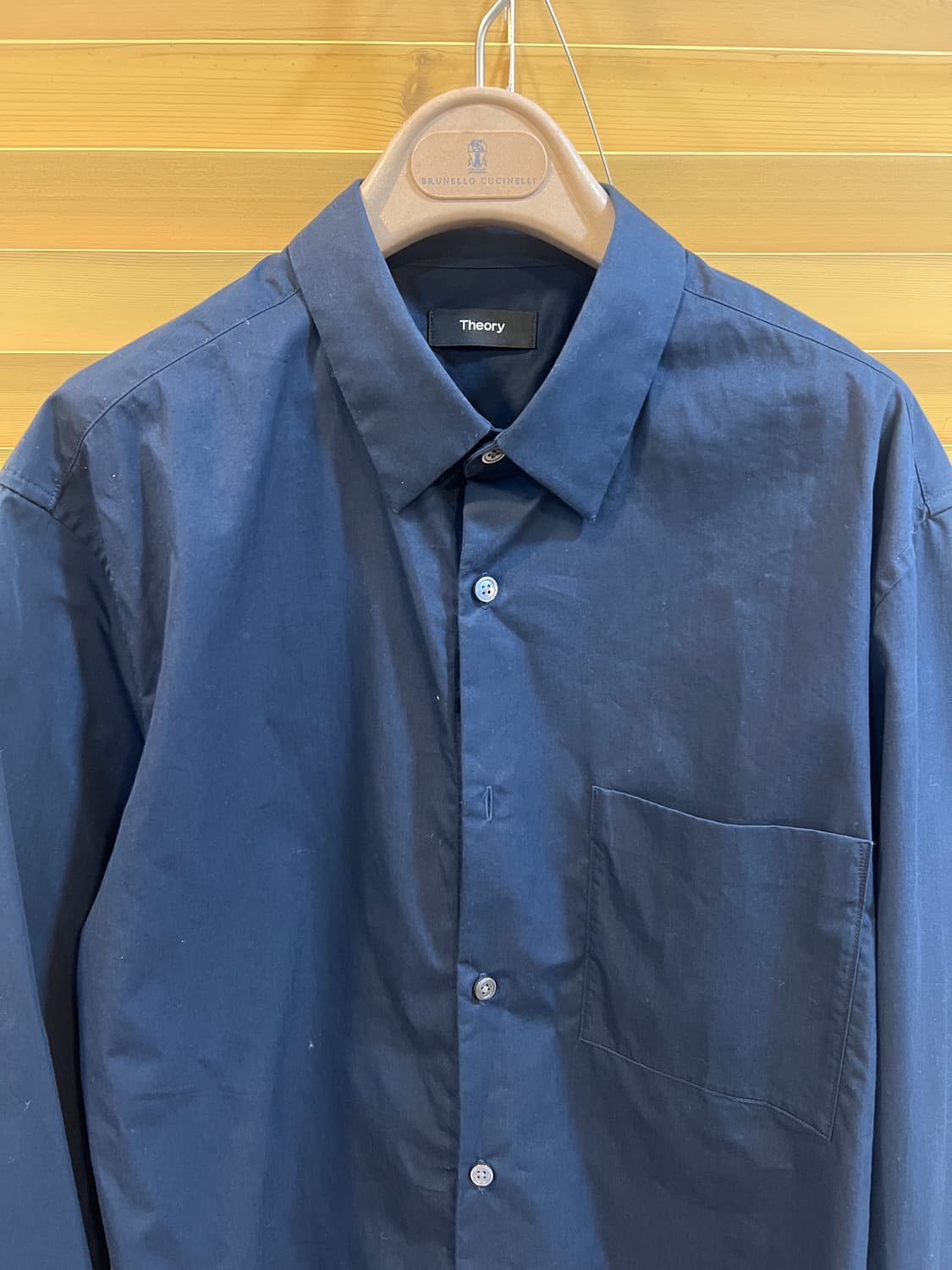 띠어리 남성 다크네이비 코튼긴팔셔츠 상품이미지1