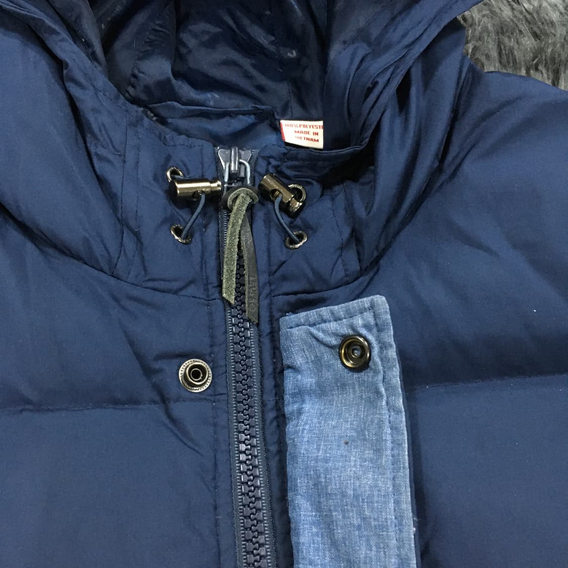 투티/0290 리바이스 진스 패딩 네이비 후드 집업 상품이미지3