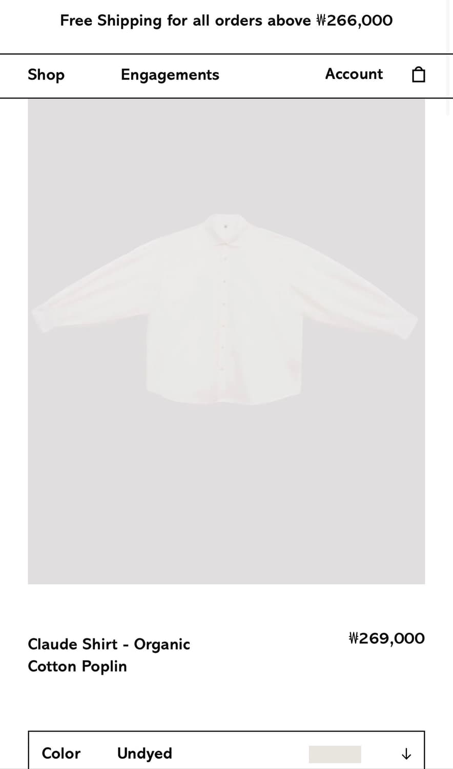 [XS,S,M]베이스레인지 Claude 오가닉 셔츠/언다이드 상품이미지6