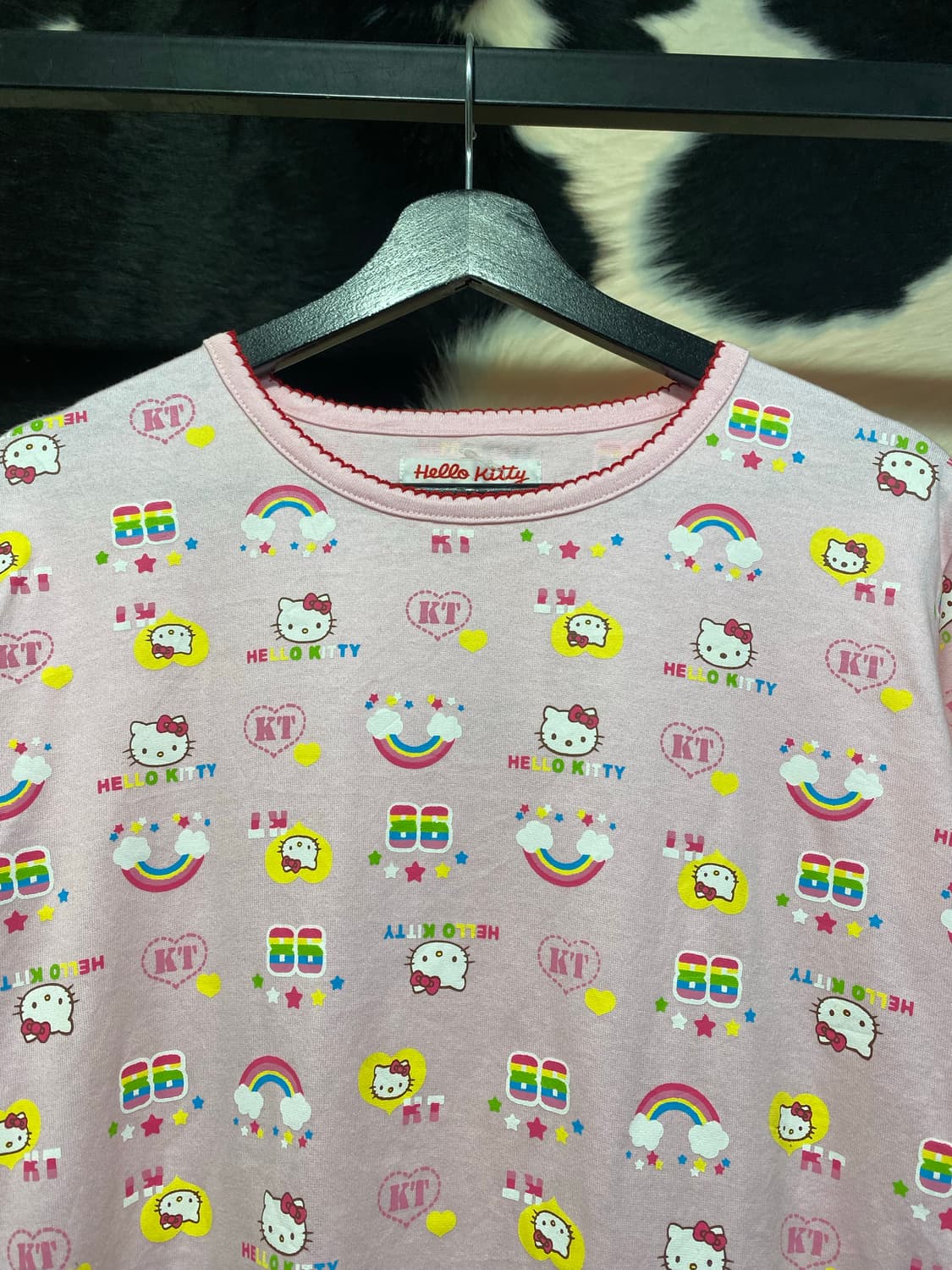 Hello kitty 키티 프린팅 프릴 반팔 티셔츠 상품이미지2