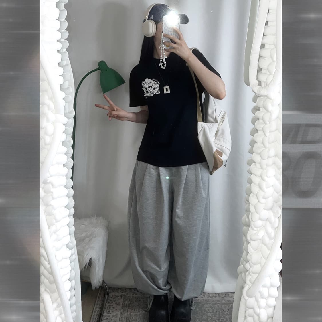 블랙 오키나와 백 프린팅 반팔 티셔츠 상품이미지2