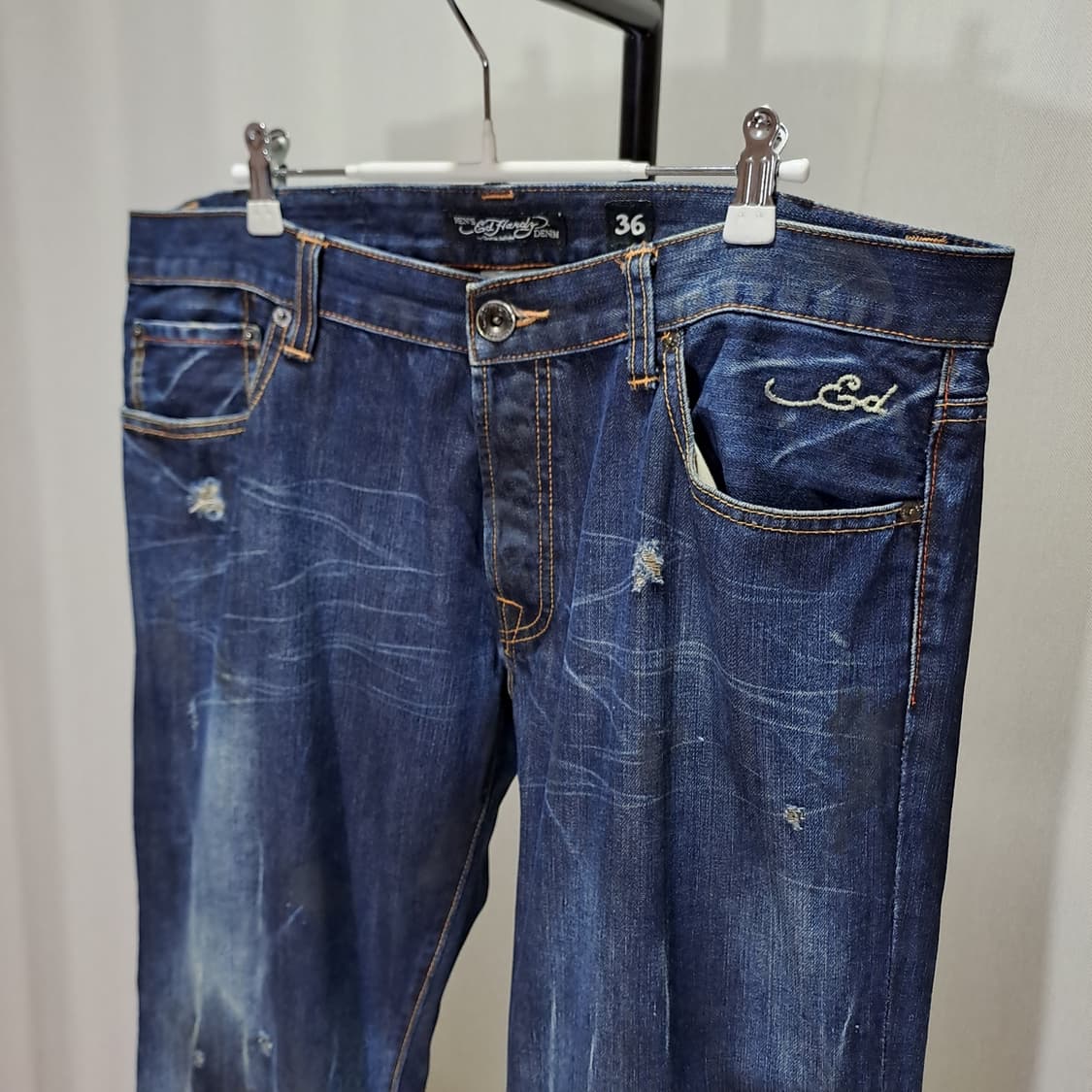 (택포) 에드하디 타이거 자수 데님팬츠 36 B750 상품이미지4
