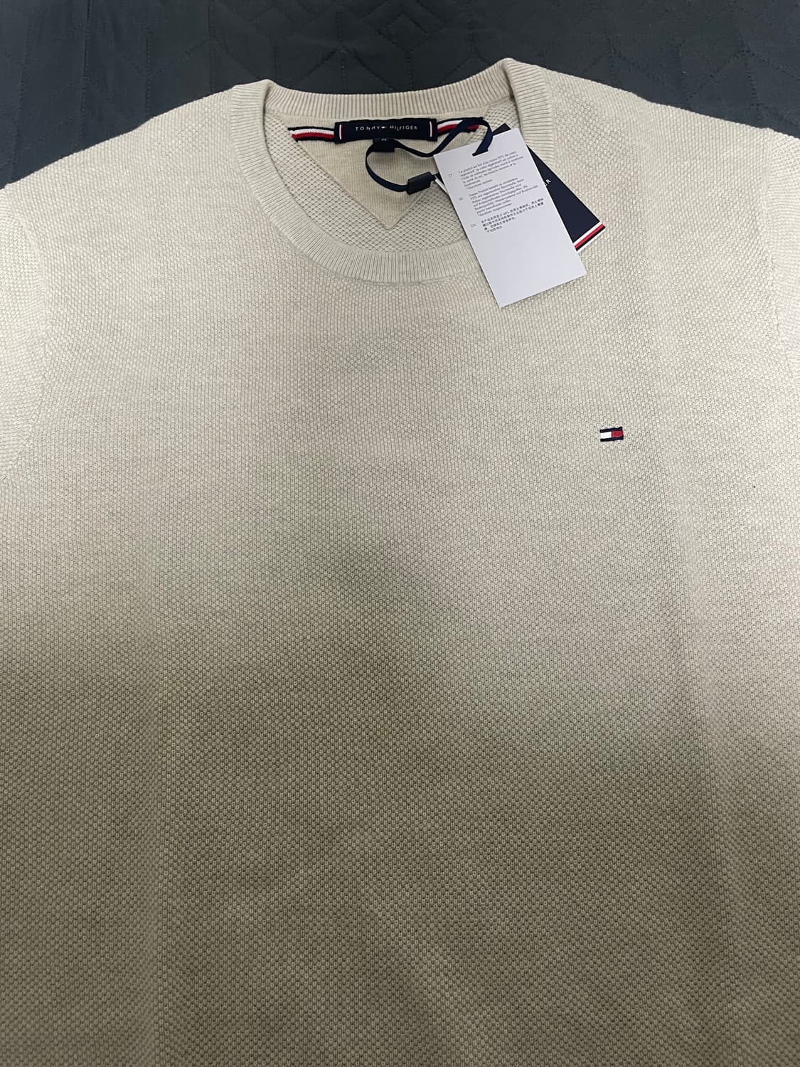 타미힐피거 스트럭처 크루넥 스웨터 오트밀 XL 새상품 상품이미지6