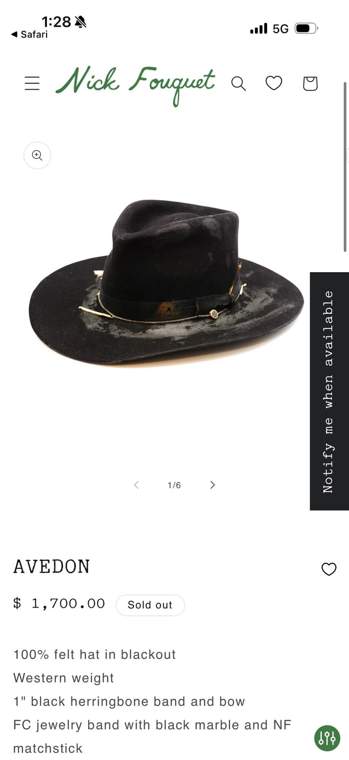 Nick fouquet Vintage hat(Avedon) 닉 푸케 상품이미지1