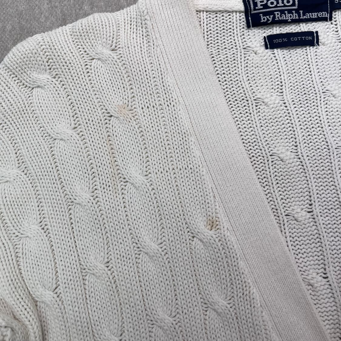 105 폴로 랄프포렌 90s 꽈배기 가디건 상품이미지4