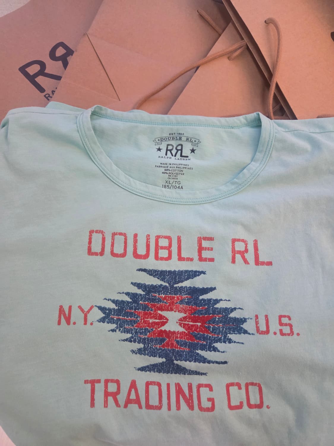 RRL 민트색 나바호 반팔티 더블알엘 XL 상품이미지1