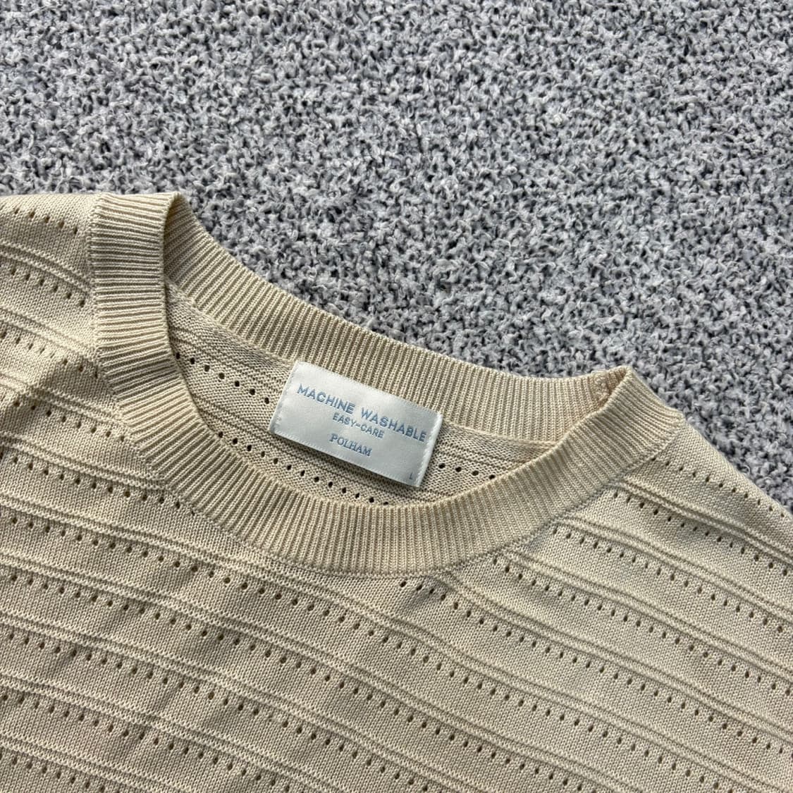 L 폴햄 여성 펀칭 반팔 니트 0401J 상품이미지2