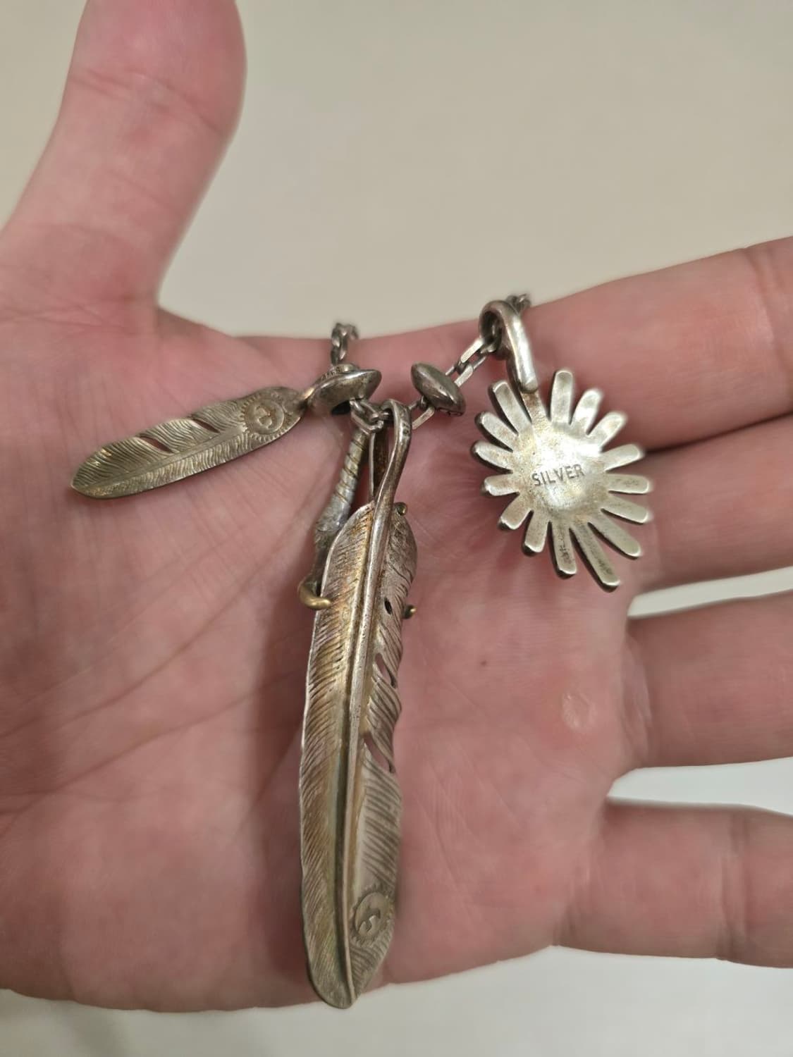 인디안 깃털 은목걸이 상품이미지2