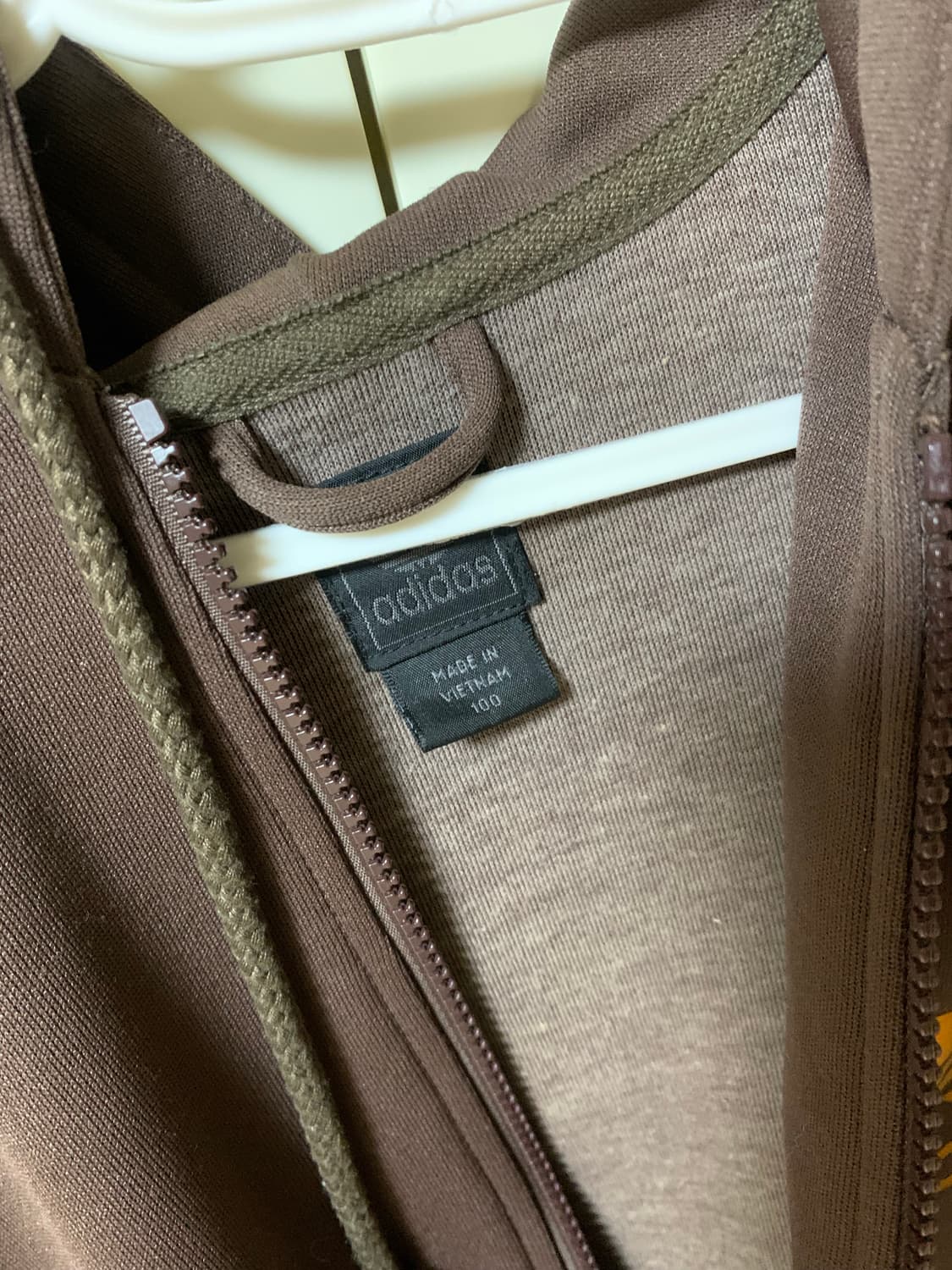 아디다스 오렌지 모카 브라운 플랙 후드집업 상품이미지3