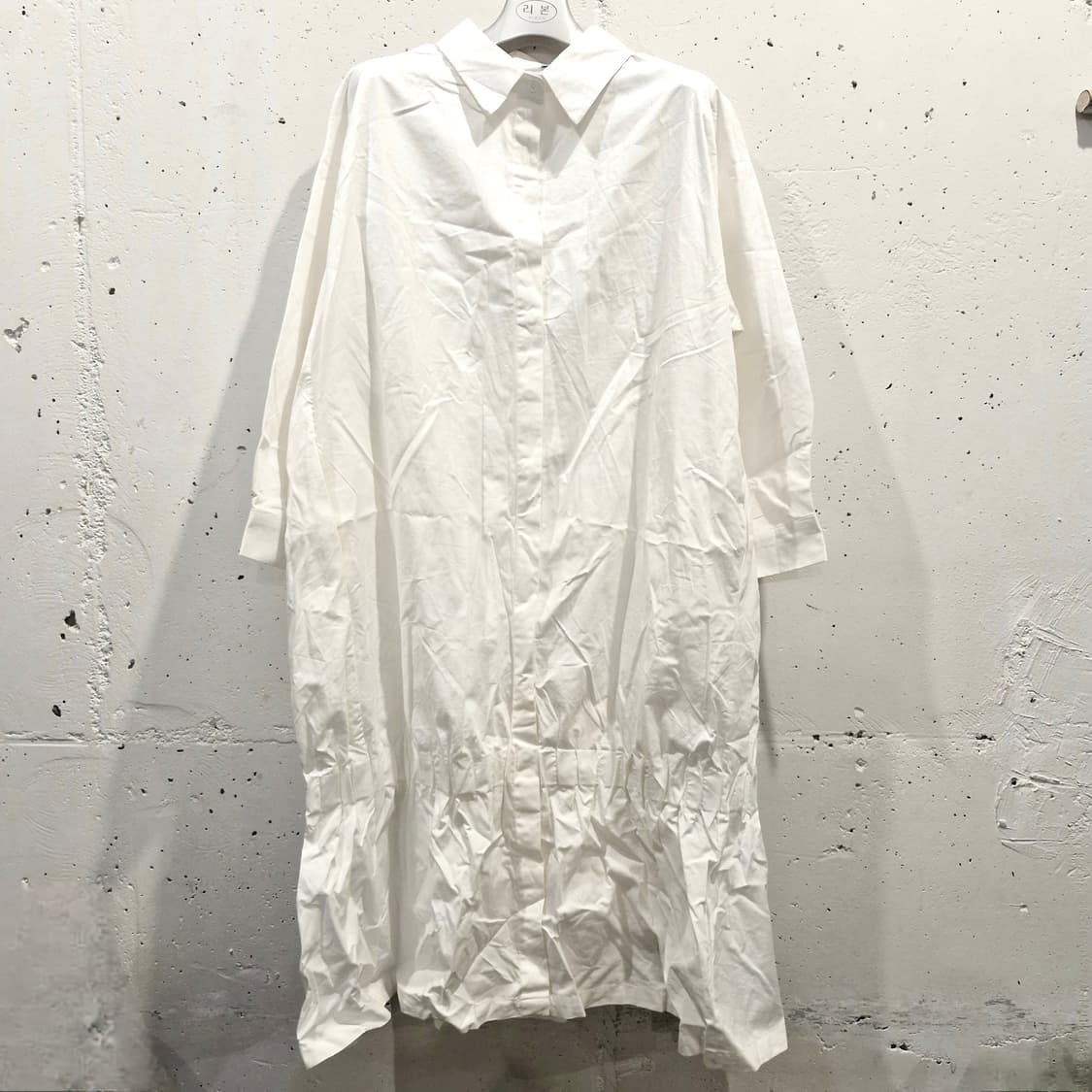 빅사이즈 화이트 셔츠 롱 원피스 새상품 상품이미지1